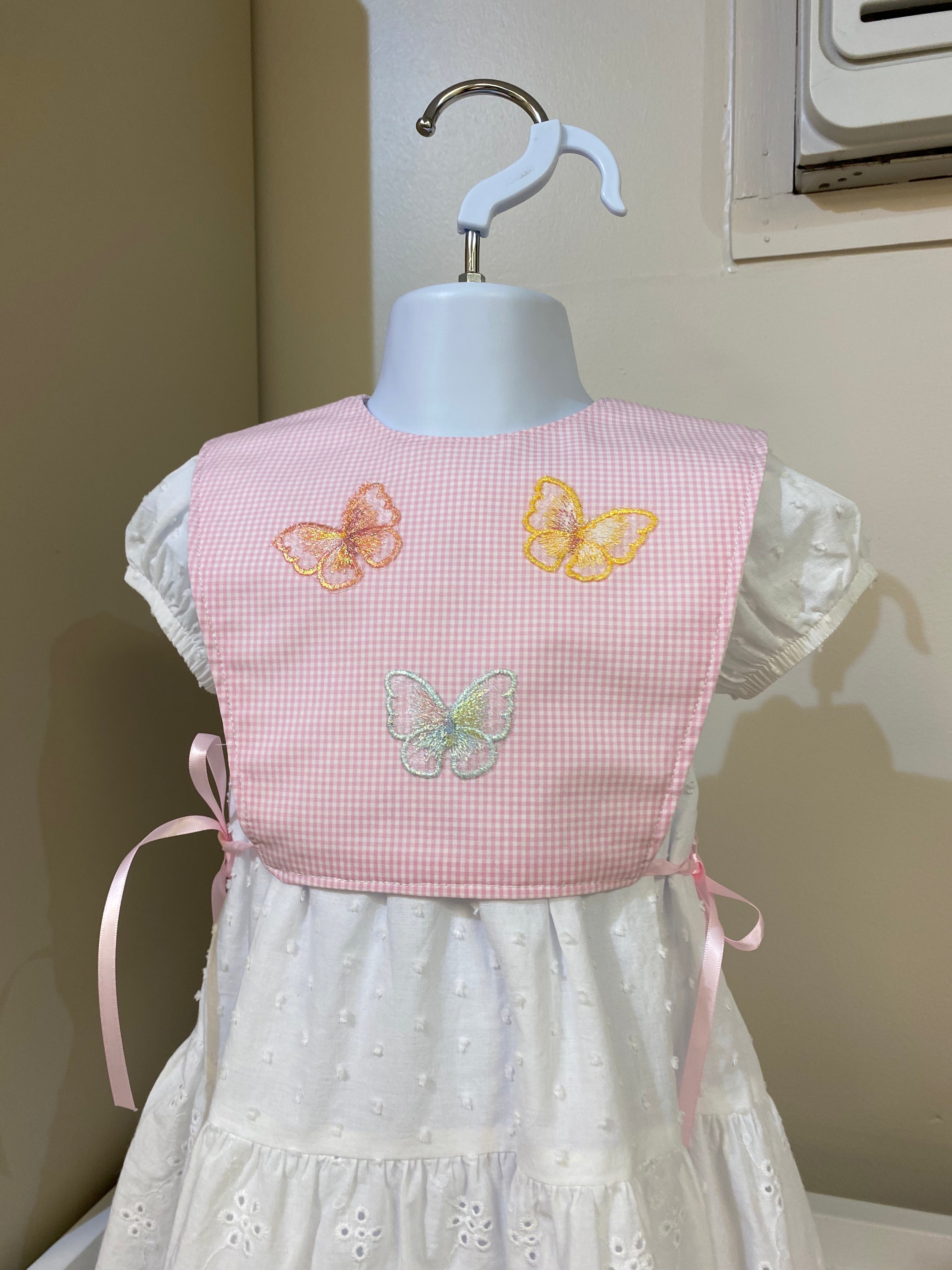 Hand-Made Pink Pinafore With Butterflies